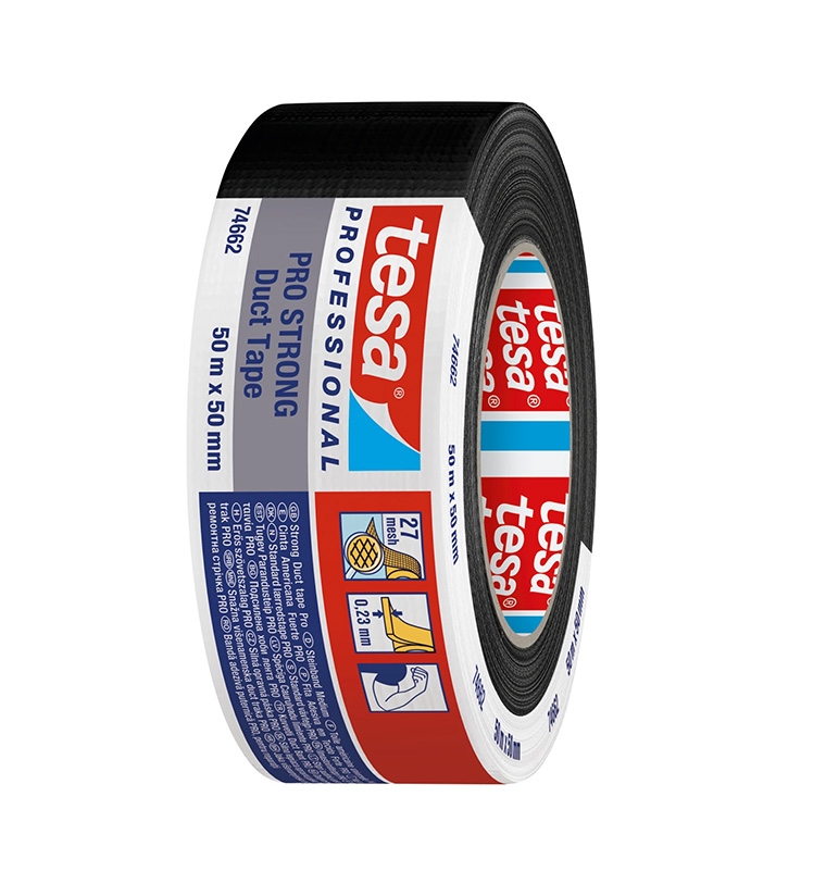 tesa® PRO Duct Tape - 74613 - Waterproof Duct Tape - Motorsport Tape - Black Duct Tape